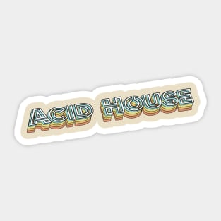 Acid House Retro Typography Faded Style Sticker